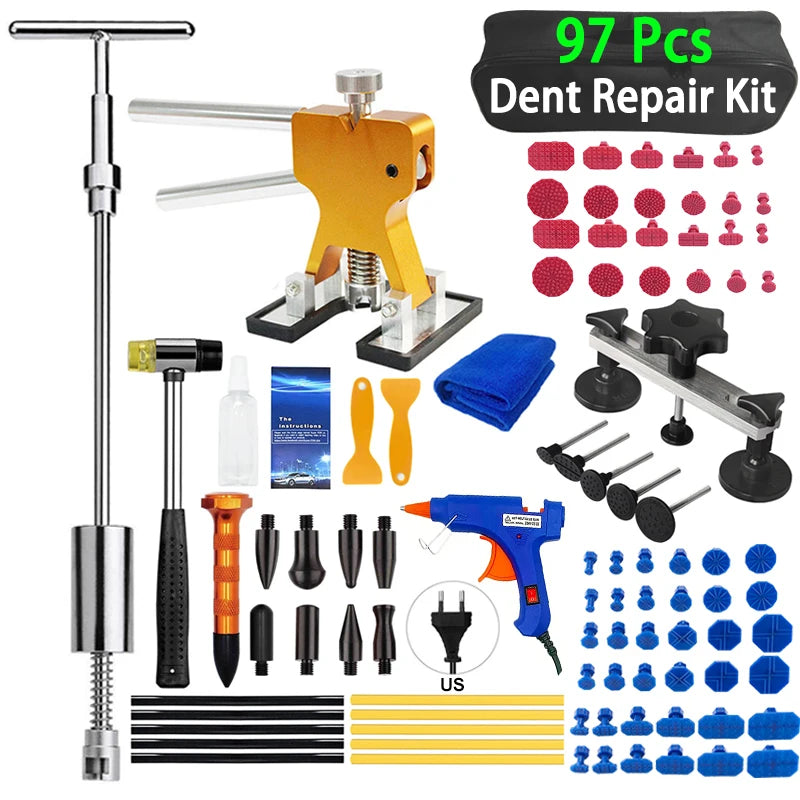 Car Body Paintless Dent Repair Tools Dent Repair Kit Auto Hail Pit Dent Puller Glue Puller Tabs Removal Tools for Auto Workshop