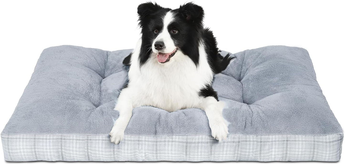 Washable L Dog Bed for Large Dogs with Anti-Slip Bottom, Premium Foam Pet Pad for Crate for Large Medium Small Sized Puppies(Grey) (Copy)
