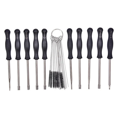 25Pcs Screwdriver Splined & Brush Kit Chainsaw Carb Carburetor Adjusting Fix Tool for Engine Trimmer Weedeater