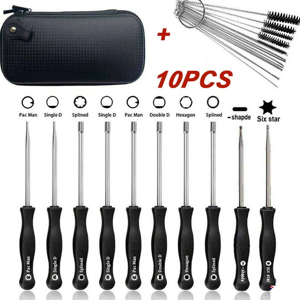 25Pcs Screwdriver Splined & Brush Kit Chainsaw Carb Carburetor Adjusting Fix Tool for Engine Trimmer Weedeater
