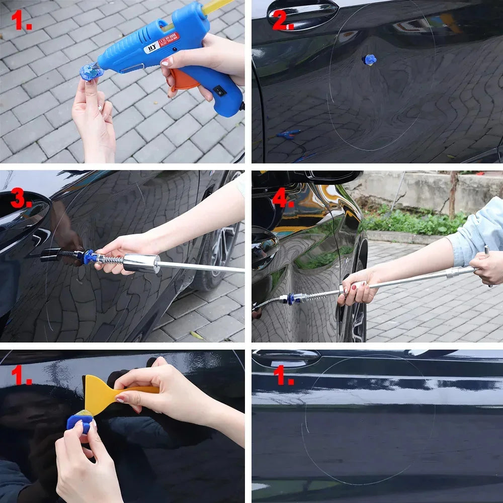 Car Body Paintless Dent Repair Tools Dent Repair Kit Auto Hail Pit Dent Puller Glue Puller Tabs Removal Tools for Auto Workshop