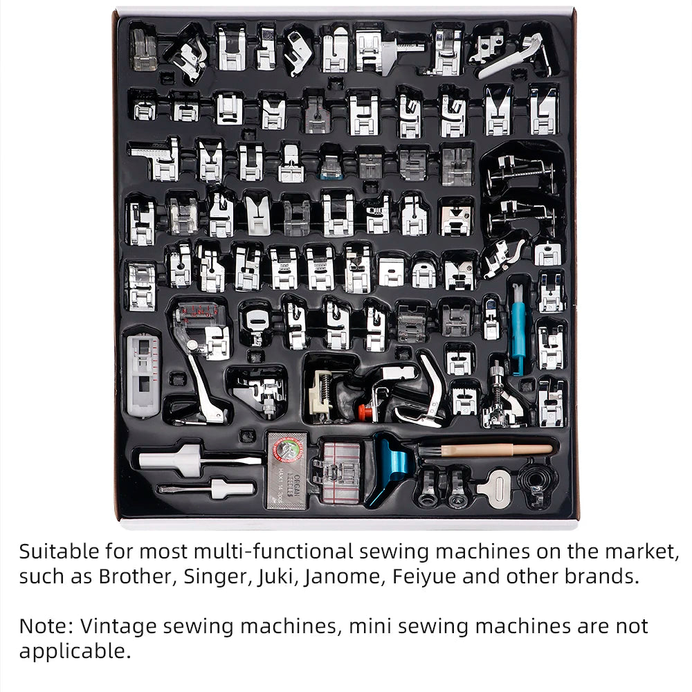 82Pc/Set Full Set Sewing Machine Presser Feet Tool Set, Multifunctional & Durable & Professional Presser Foot Accessories Kit