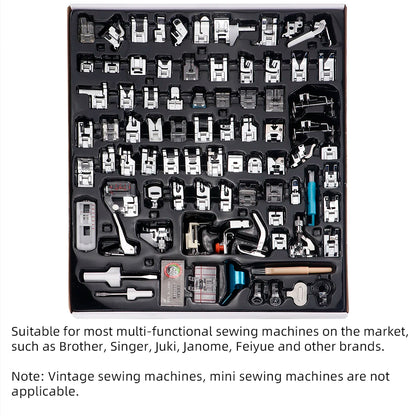 82Pc/Set Full Set Sewing Machine Presser Feet Tool Set, Multifunctional & Durable & Professional Presser Foot Accessories Kit