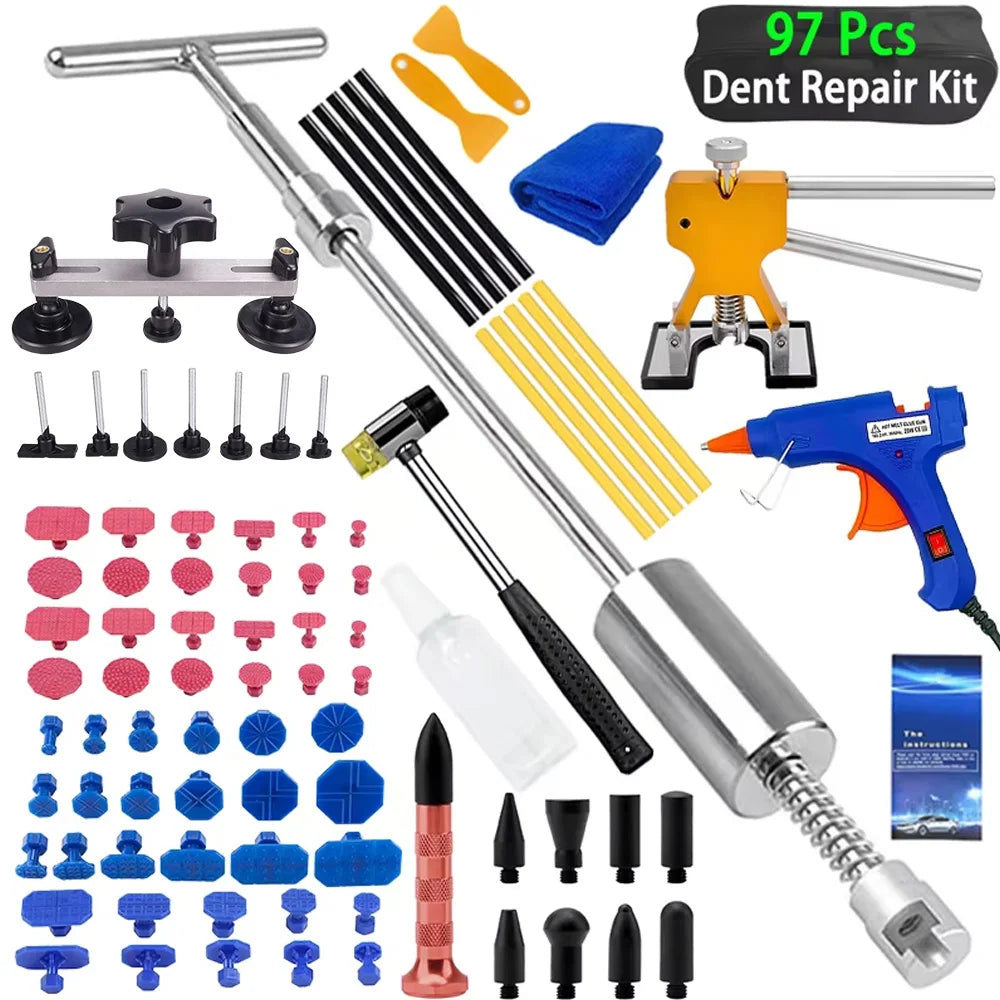 Car Body Paintless Dent Repair Tools Dent Repair Kit Auto Hail Pit Dent Puller Glue Puller Tabs Removal Tools for Auto Workshop